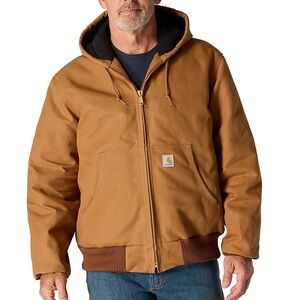 Carhartt Firm Duck Active Canvas Hooded Zip Jacket Men’s 5XL J140-205 Brown
